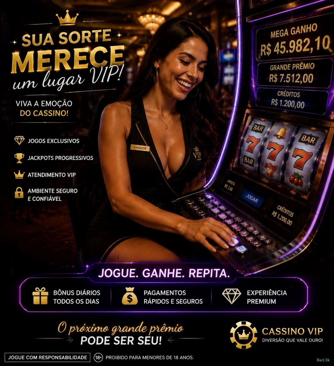 Roleta e blackjack Bet3k