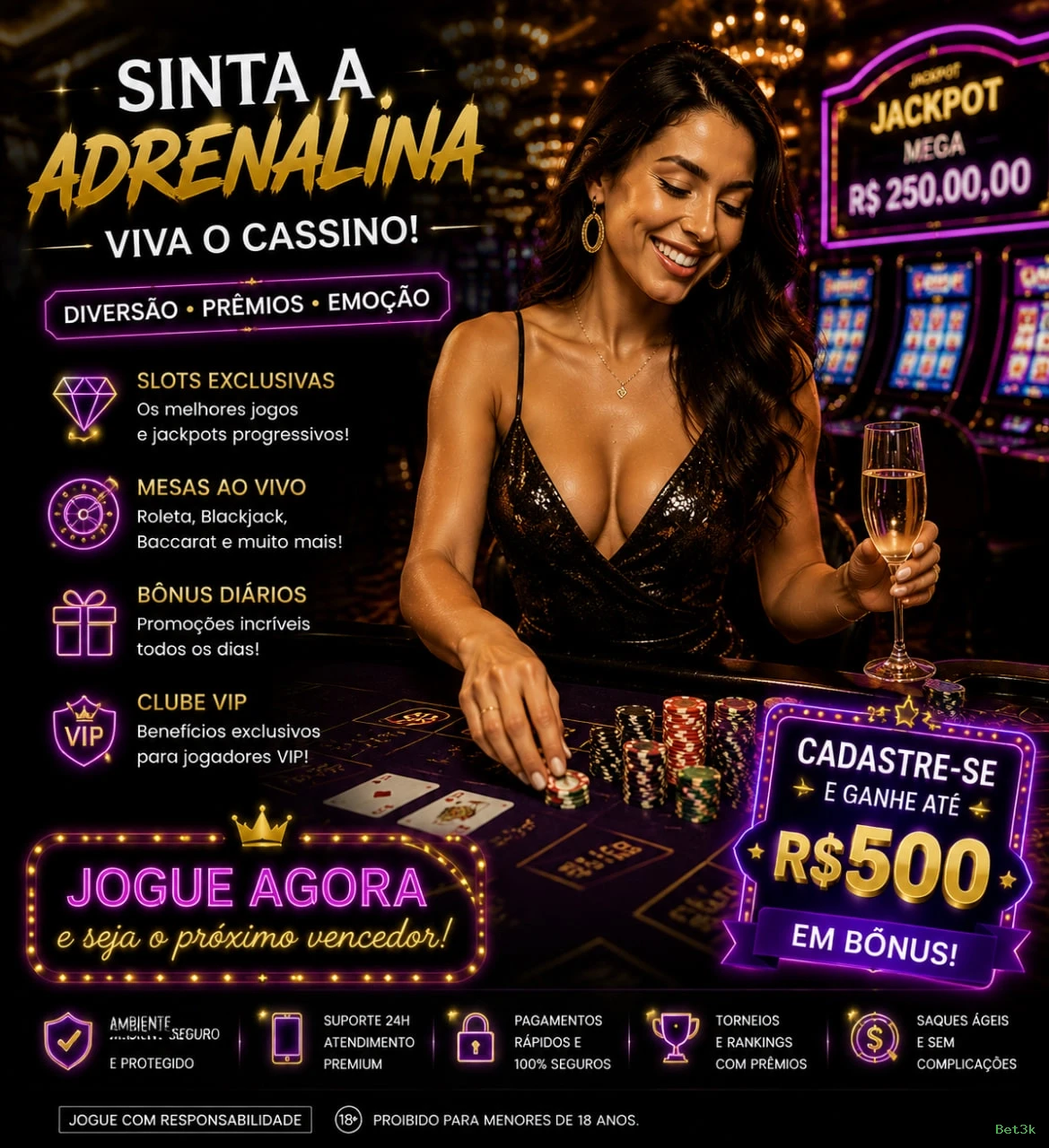 Bônus boas-vindas Bet3k R$100